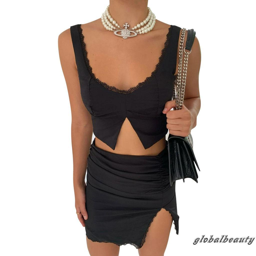 Áo Lửng Không Tay Viền Ren Thời Trang Quyến Rũ Cho Nữ