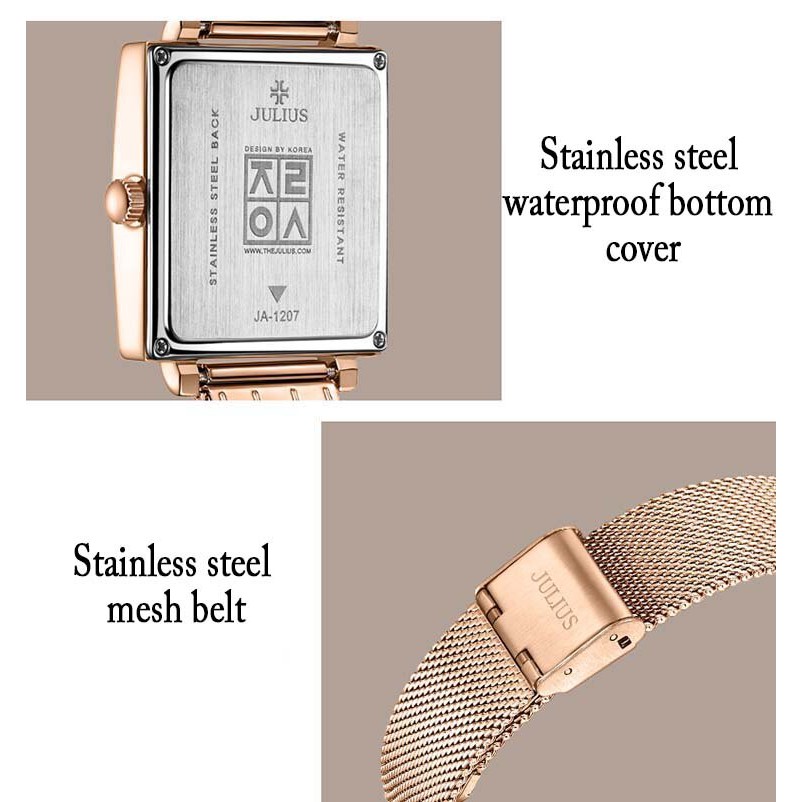 [Julius Official] Đồng hồ nữ Julius JA1207 dây thép
