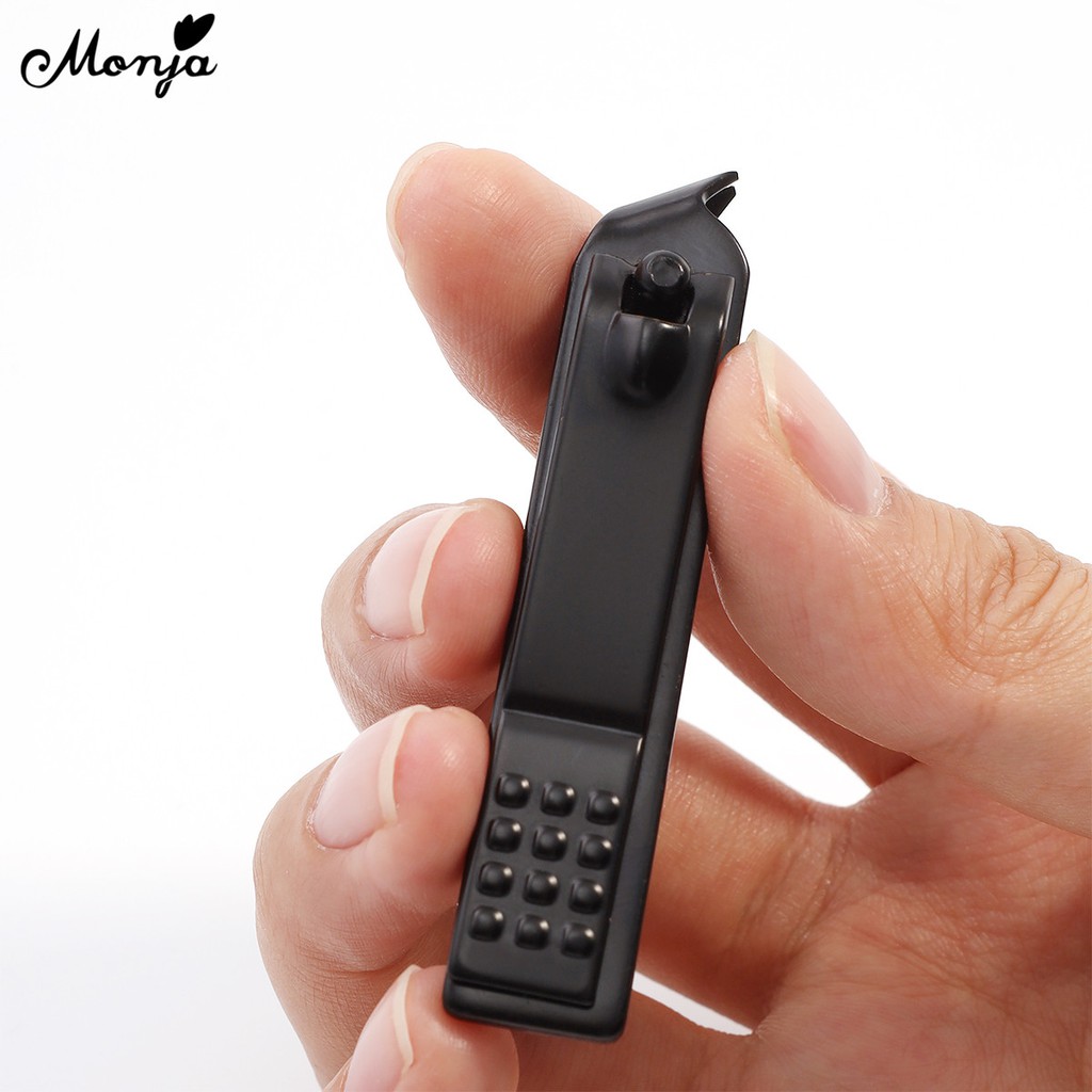 [Hàng mới về] Dụng Cụ Cắt Móng Tay Monja Bằng Thép Không Gỉ Màu Đen