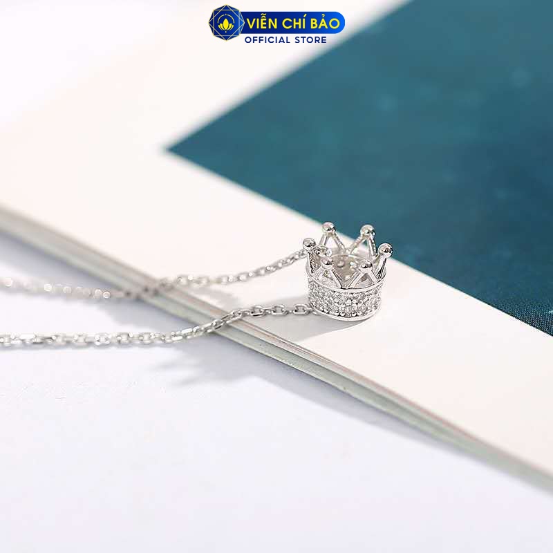 Dây chuyền bạc nữ mặt vương miện chất liệu bạc Ý 925 thời trang phụ kiện trang sức Viễn Chí Bảo D400427
