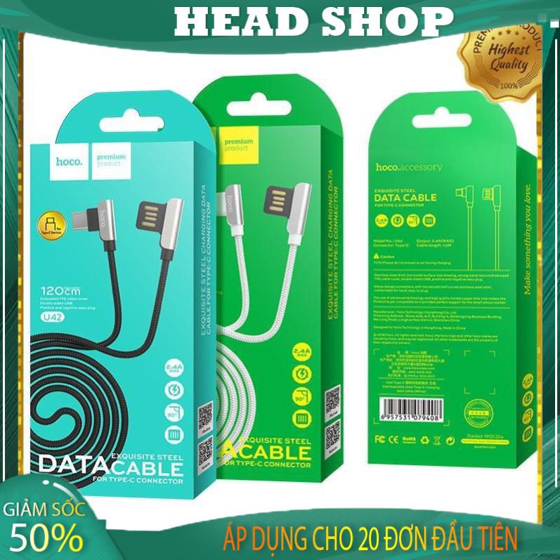 Cáp sạc IPMicro USB Type C 1,2m hỗ trợ sạc nhanh truyền dữ liệu HOCO U42 (Gía sỉ ) HEAD SHOP
