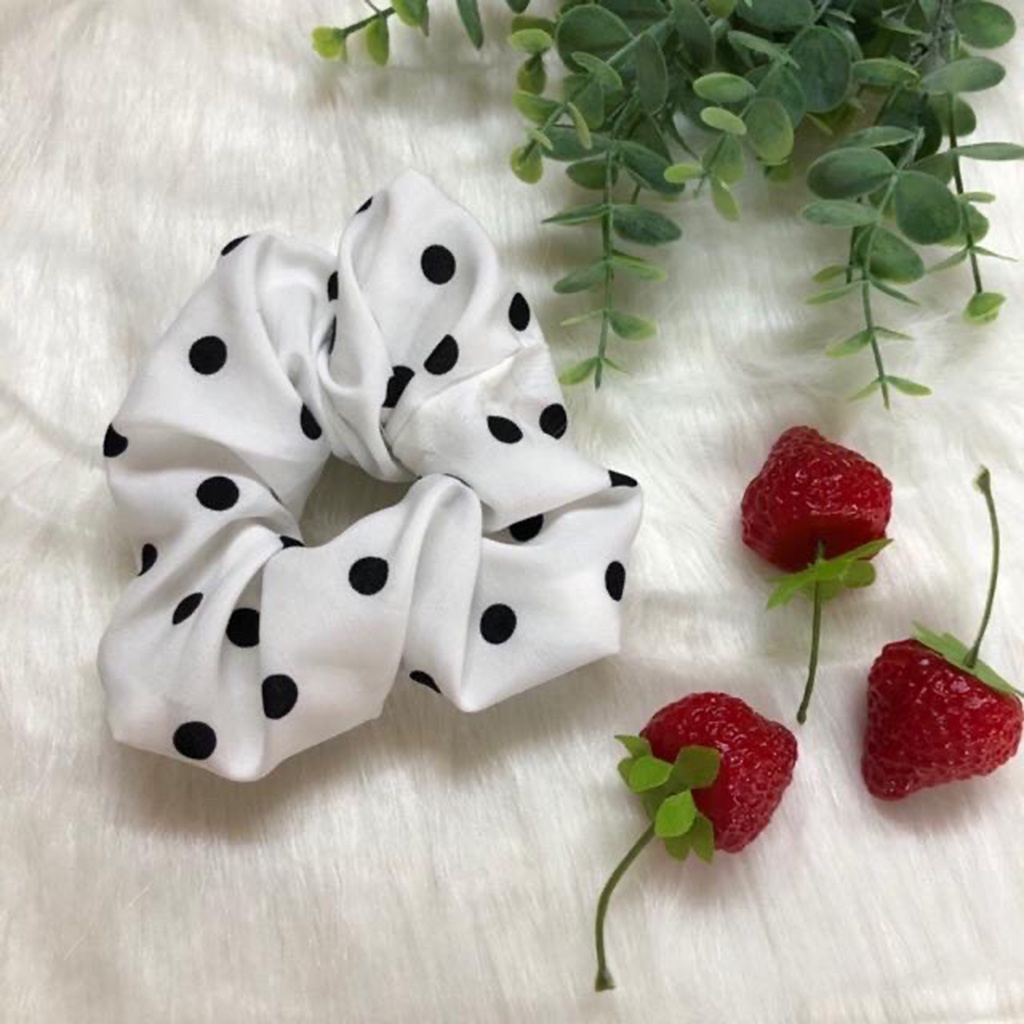 [SK] Chun buộc tóc vải scrunchies hoạ tiết vintage mẫu giao ngẫu nhiên