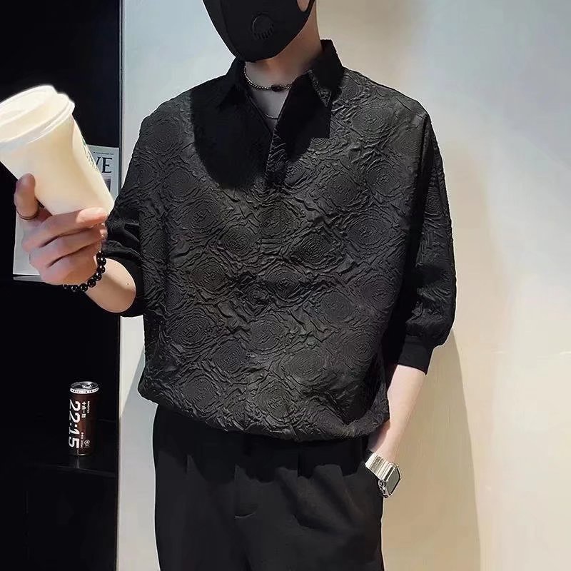 Áo Sơ Mi Tay Ngắn Màu Trơn Thời Trang Hàn Quốc Dễ Phối Đồ Cho Nam Size M-2XL
