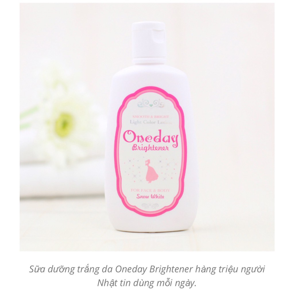 Sữa dưỡng trắng da cao cấp One Day Brightener Nhật Bản 120ml dùng cho Face và Body