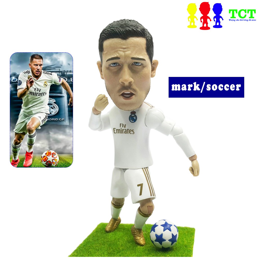 Tượng cầu thủ bóng đá MarkSoccer 13cm Eden Harzard - Real Madrid thỏa thích tạo dáng