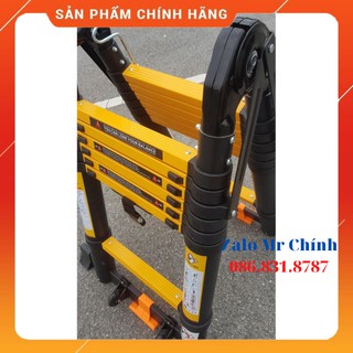 [Giá Sập Sàn] THANG NHÔM RÚT ĐÔI 38Al (1M9 + 1M9). THANG NHÔM RÚT CHỮ A