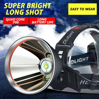Đèn Pin Đeo Đầu Quad Core LED P90 90000 Lumen Siêu Sáng Chống Thấm Nước IPX5 Loại Lớn Có Chức Năng Đầu Ra Dành Cho Người Lớn