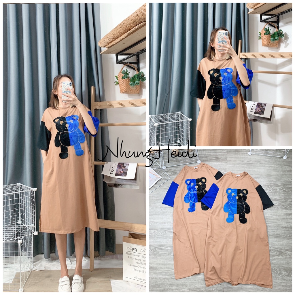 Đầm thun suông hình cute hàng loại 1, bigsize fom to chuẩn xịn. Hình thật 100%