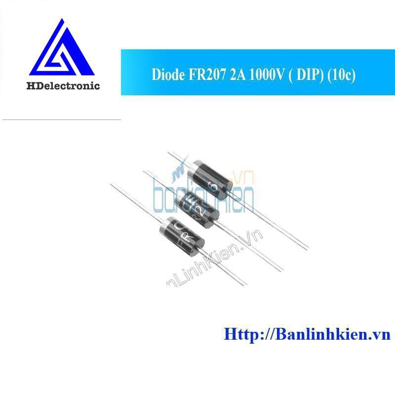 [Đi ốt] Diode FR207 2A 1000V ( DIP) (10c) Loại tốt TP