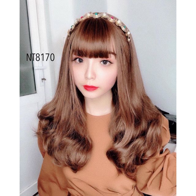 Tóc giả hàn quốc ❤FREESHIP❤ Tóc nguyên đầu xoăn đuôi mã 8112