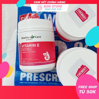 [Tem đỏ CHEMIST] VITAMIN E HEALTHY CARE 500IU 200 viên - Xuất xứ Úc