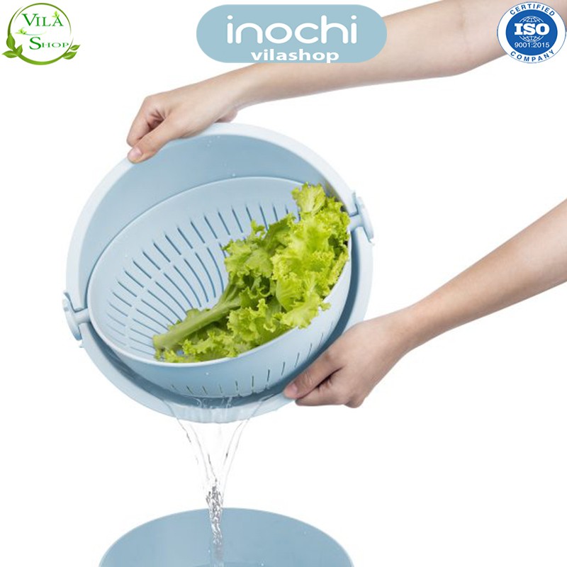 [ Bộ ] Thau Rổ Nhựa, Bộ Thau Rổ Xoay Đa Năng Yoko 28 cm, Chính Hãng Inochi Nhựa PP Nguyên Sinh - Kháng Khẩu - Khử Mùi