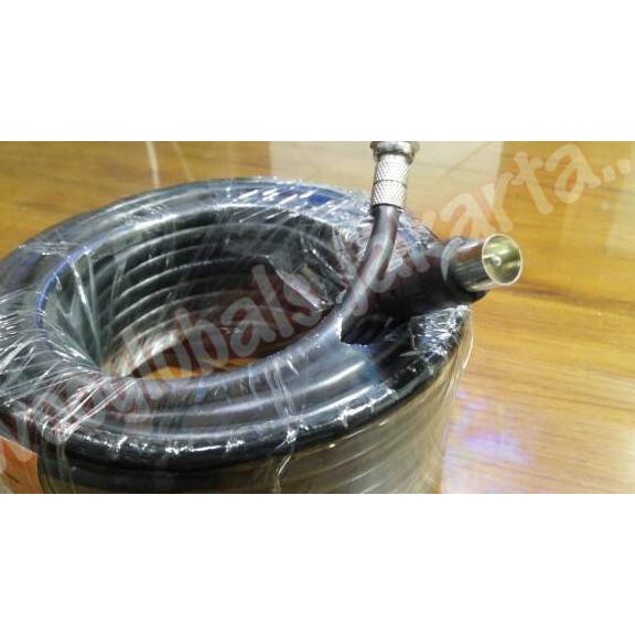 Cáp Ăng Ten + Đầu Nối Đồng Trục Oeb-713 5c 20m (20m) + Đầu Nối Tv 75 Ohm Màu Đen