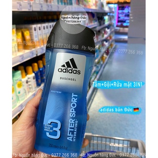 Sữa Tắm Adidas Men Đức 3in1 - Tắm, Gội, Rửa mặt cho Nam giới - Nguồn hàng Đức