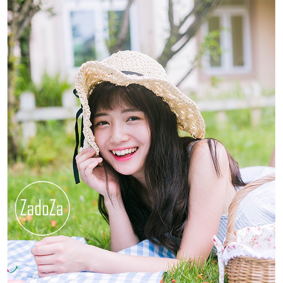 [Có Sẵn] Mũ cói mềm VINTAGE có dây nơ_MU05