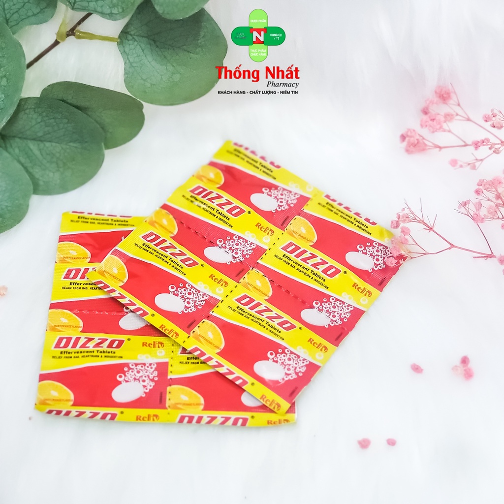 Viên sủi hỗ trợ tiêu hoá, đầy bụng, khó tiêu Dizzo vỉ 4 viên