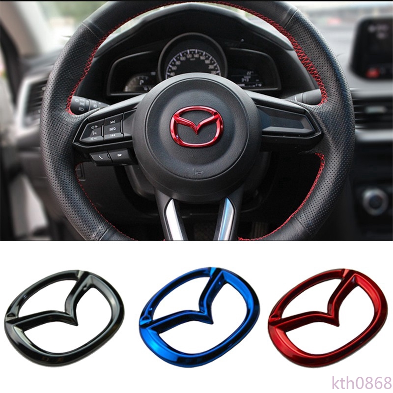 Miếng Dán Kim Loại Trang Trí Vô Lăng Xe Hơi Mazda Atenza Axla Cx4 Cx5 Tiện Dụng