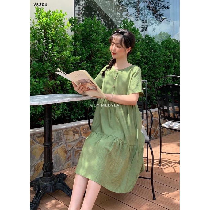 Váy Đầm bầu suông công sở đẹp giá rẻ thiết kế trẻ trung thời trang phù hợp đi làm - dự tiệc-đi chơi V25