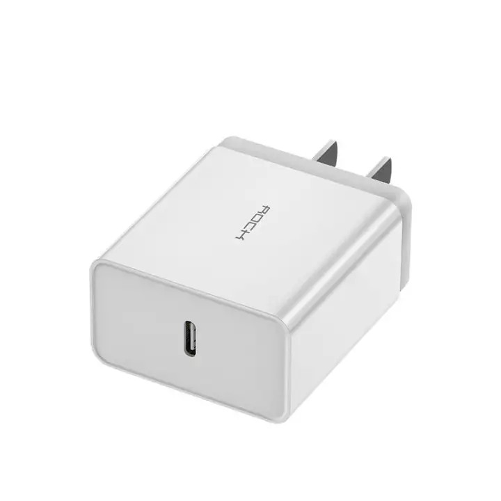 Cóc củ sạc nhanh 18W chuẩn PD 3.0 Type-C hiệu Rock T12 Pro cho Macbook / Samsung / Oppo Xiaomi / LG 