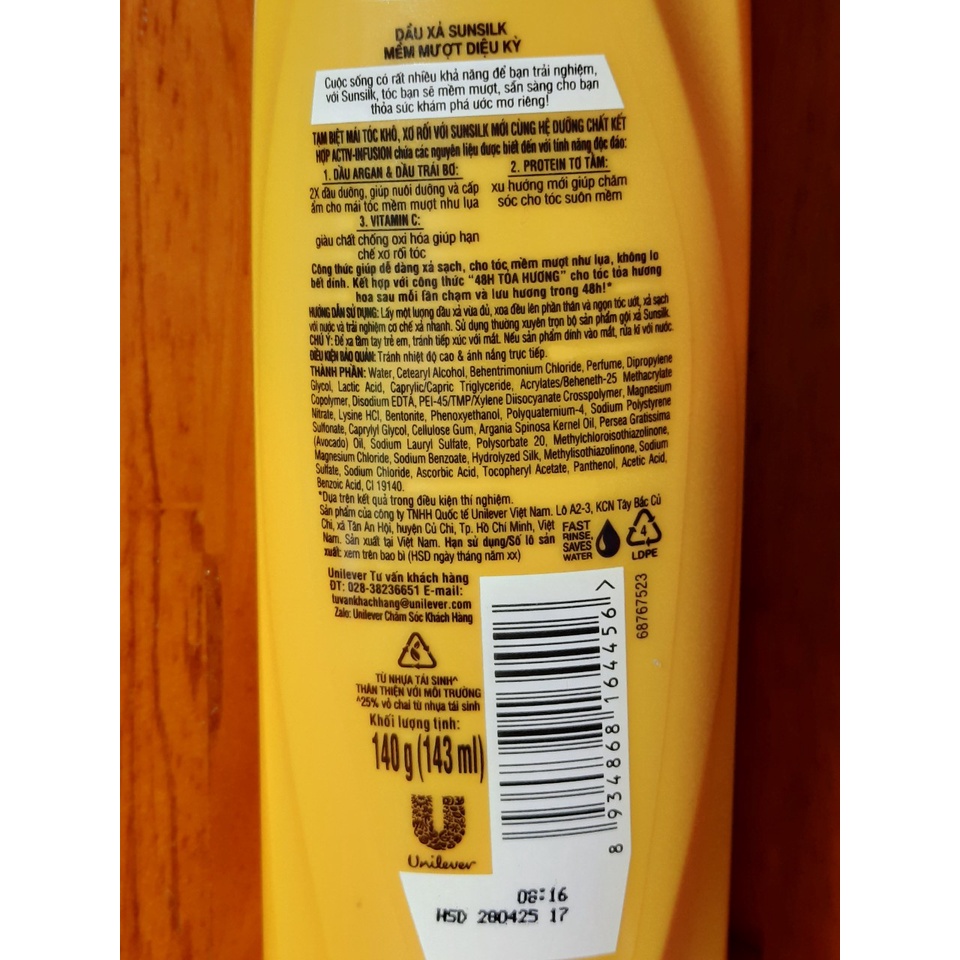 SUNSILK dầu xã tóc 140g - BACH HOA HV