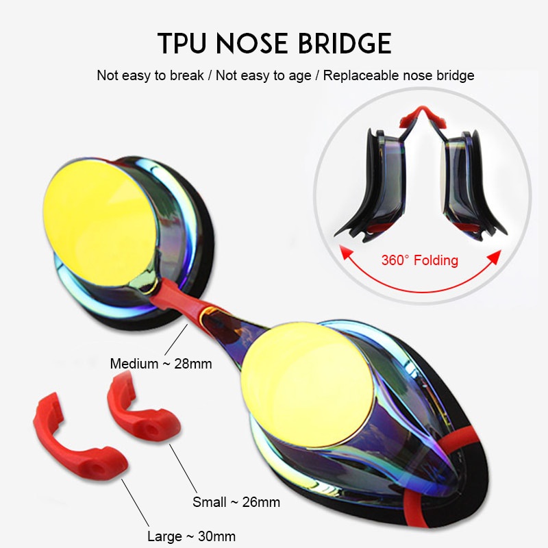 Kính Bơi Silicone Chống Sương Mù/Thấm Nước/Tia Uv Chuyên Nghiệp