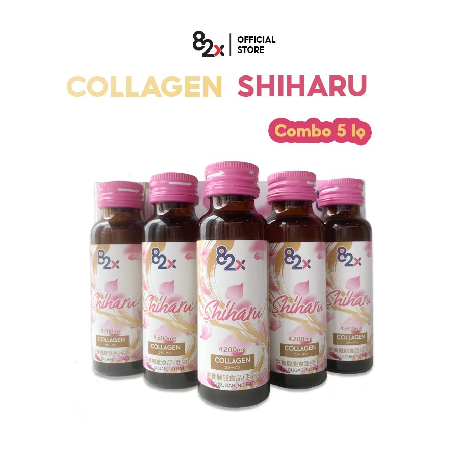 82X Combo 5 chai Nước uống COLLAGEN SHIHARU làm đẹp da , cấp ẩm đến từ Nhật Bản 50ml/lọ.