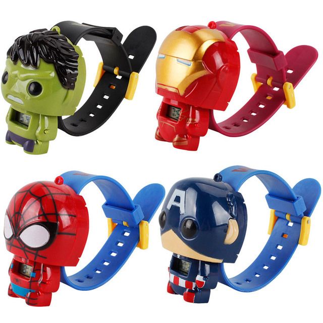 ĐỒNG HỒ trẻ em siêu anh hùng Batman - Spider Man - Iron man - Hulk - Captain - Elsa