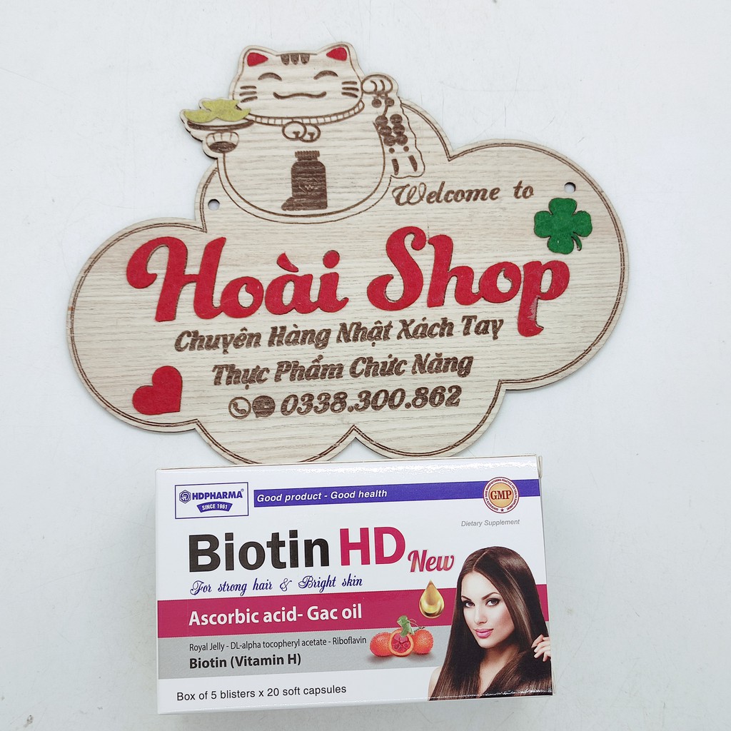Biotin HD new hộp 100 viên hỗ trợ mái tóc khỏe làn da đẹp