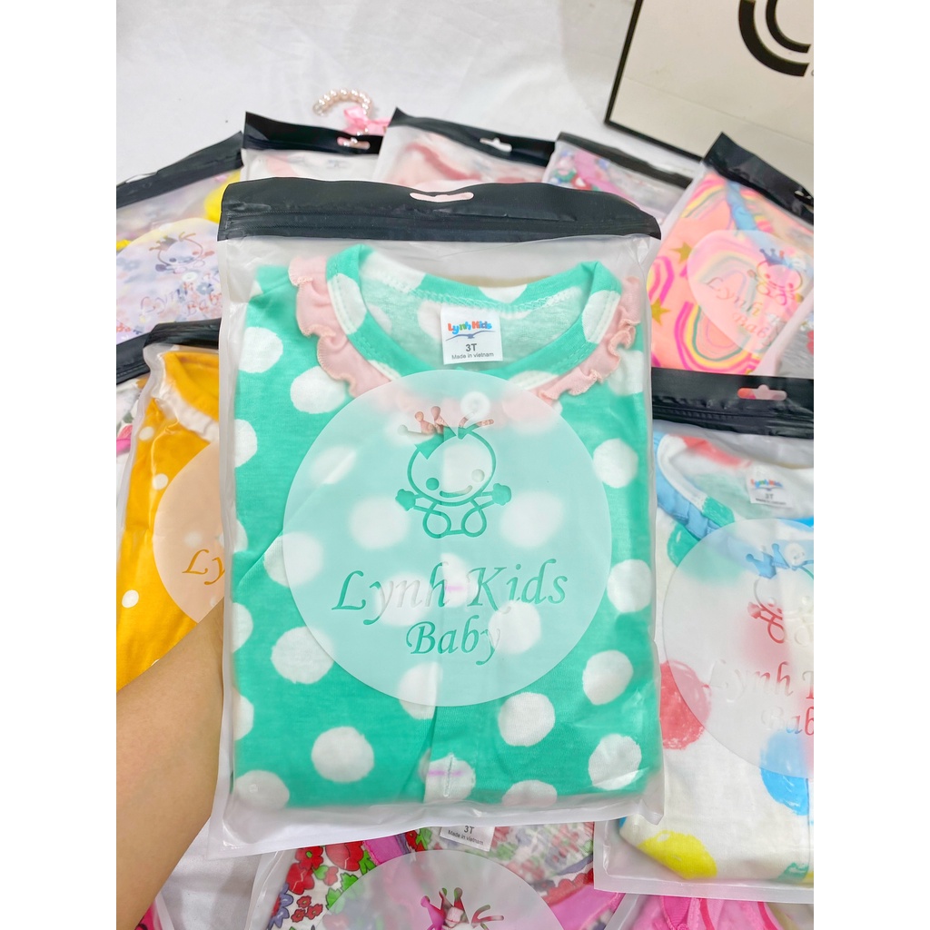 {9-20kg) Bộ pizama thun cotton bé gái