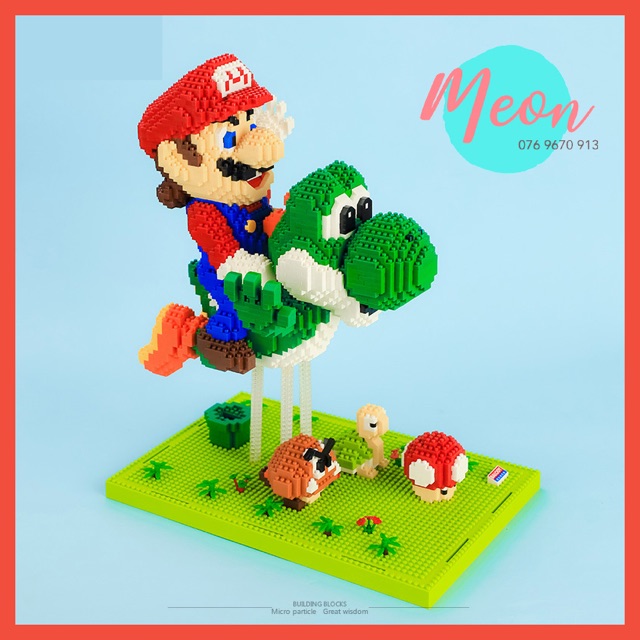 Xếp hình lego Yoshi and Mario - Miniblock Yoshi Mario size XL