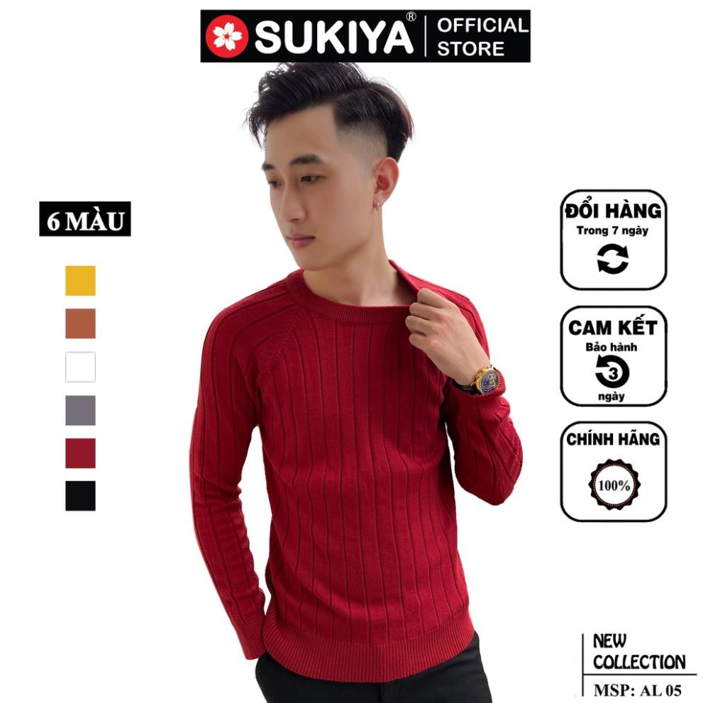 Áo len nam cổ tròn SUKIYA dáng Hàn Quốc Chất len lông cừu mềm mại AL05 -Khy6