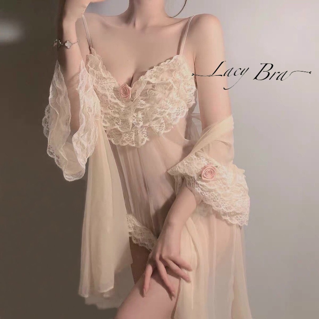 Bộ Body Liền Thân Ren Lưới Sexy Phối Ren Bèo Xinh Xắn Lacy Bra - S2 | BigBuy360 - bigbuy360.vn