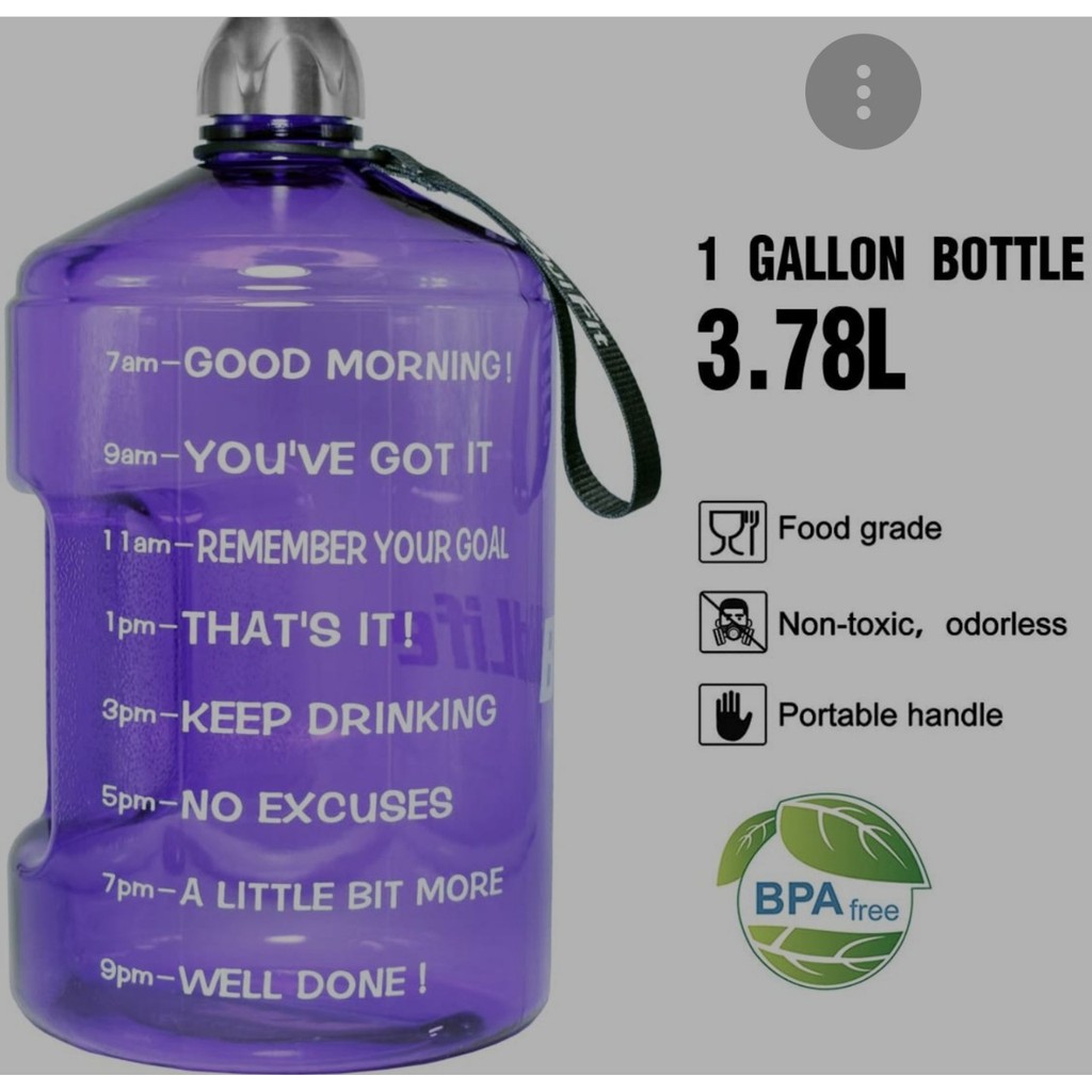 Chai Nước Thể Thao QuiFit 3,78l/128OZ Gallon Có Nắp Lật Và Bộ Lọc, Bình Đựng Nước Dung Tích Lớn, Dùng Để Cắm Trại, Đi Bộ