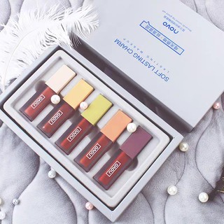 Set 5 son kem lì novo morandi velvet lip glaze set no.5282