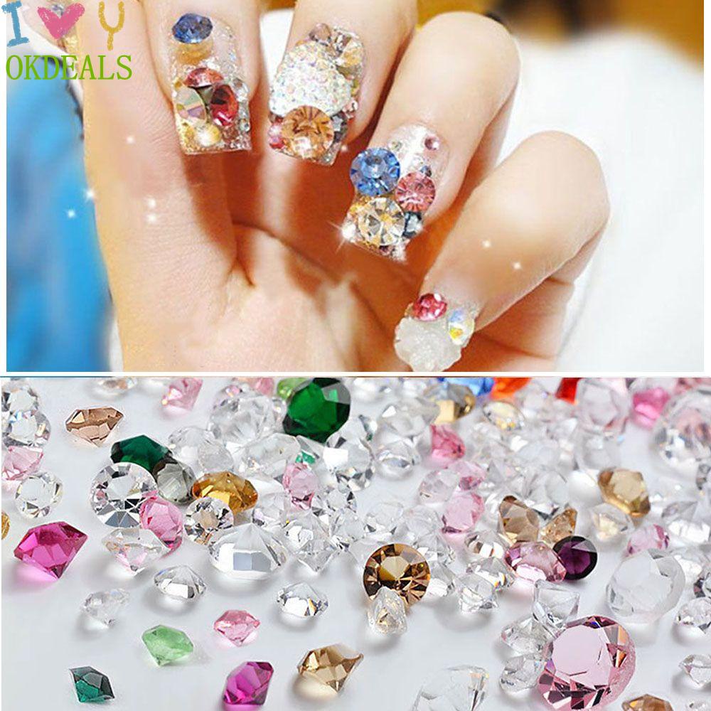 Phụ Kiện Trang Trí Móng Tay Xinh Xắn|Lọ Hạt Kim Tuyến 3D AB Trong Suốt Đính Móng Tay DIY