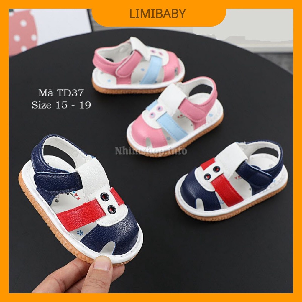 Dép sandal tập đi có kèn chíp chíp LIMIBABY cho bé gái 1,2,3,4,5,6,7,8,9,10,11,12,13,14,15,16,17, 18 tháng  TD37