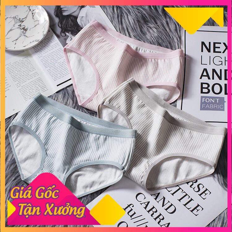  Quần Lót Nữ Cotton Kẻ Sọc Mềm Mát, Co Dãn, Thấm Hút Mồ Hôi (38-65kg) 031 | BigBuy360 - bigbuy360.vn