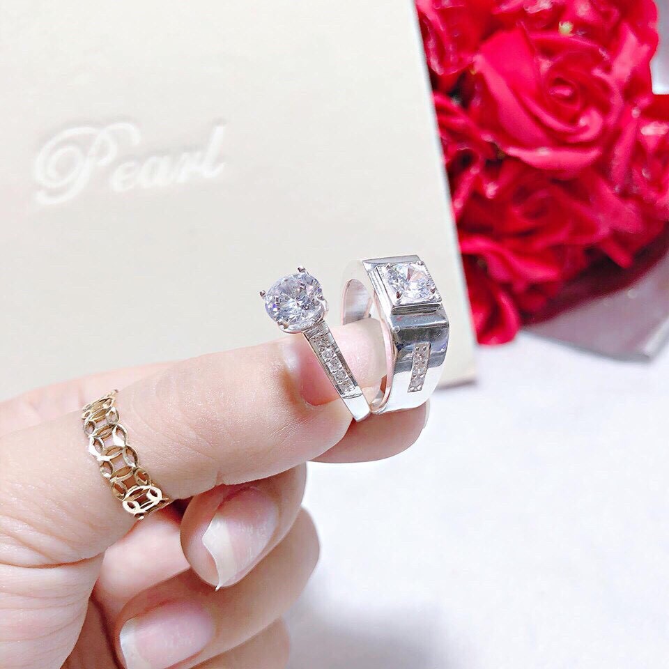 Nhẫn đôi nhẫn cặp hàng dày dặn sáng đẹp LINH'S MIU SILVER