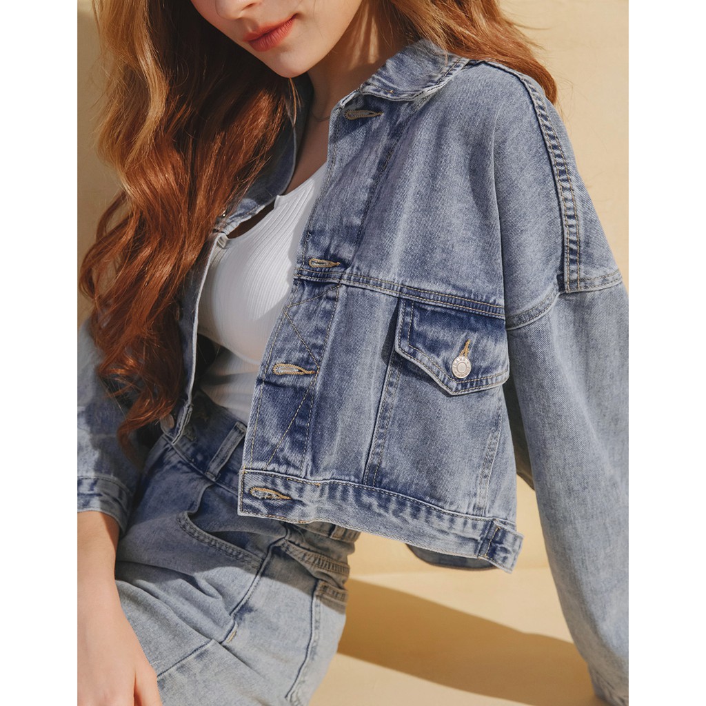 Áo khoác jean dáng lửng cá tính nữ Air Space 2110126001 | BigBuy360 - bigbuy360.vn