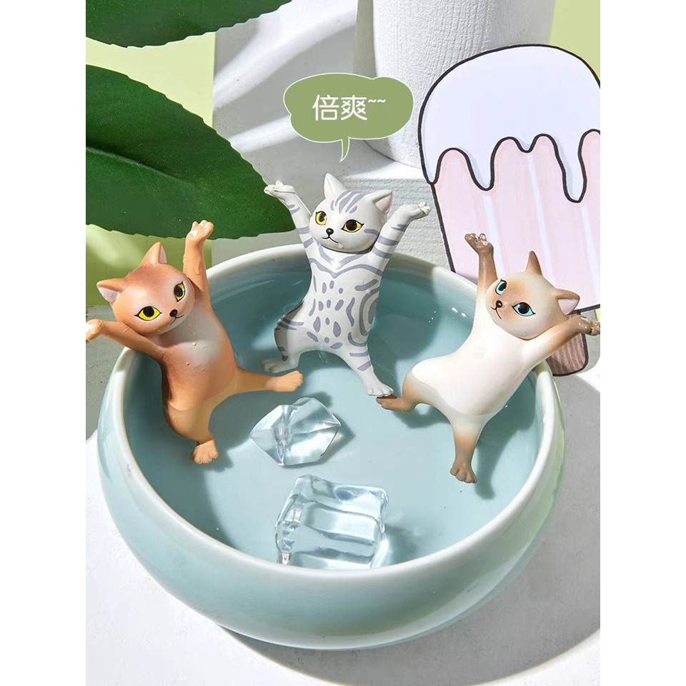 Set 5 Mô Hình Mèo Hoạt Hình Nhảy Múa - trang trí bàn làm việc - T0194