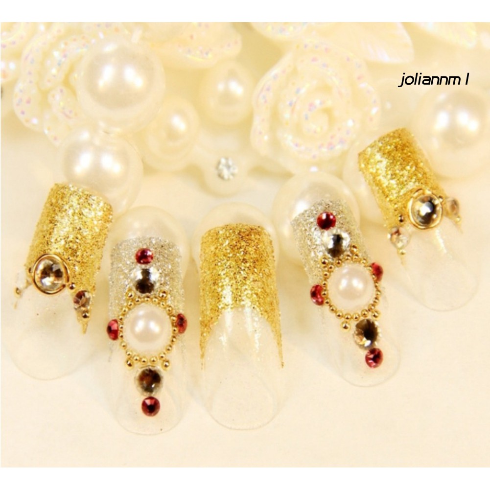 Hộp Hạt 3D Mini Màu Bạc Và Vàng Dành Cho Trang Trí Móng Tay