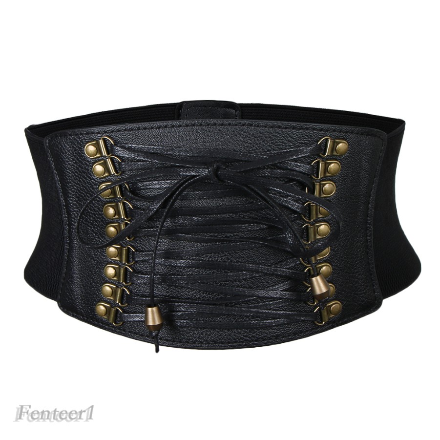[Fenteer1] Thắt Lưng Da Bản Rộng Co Giãn Phong Cách Steampunk Cổ Điển Cho Nữ