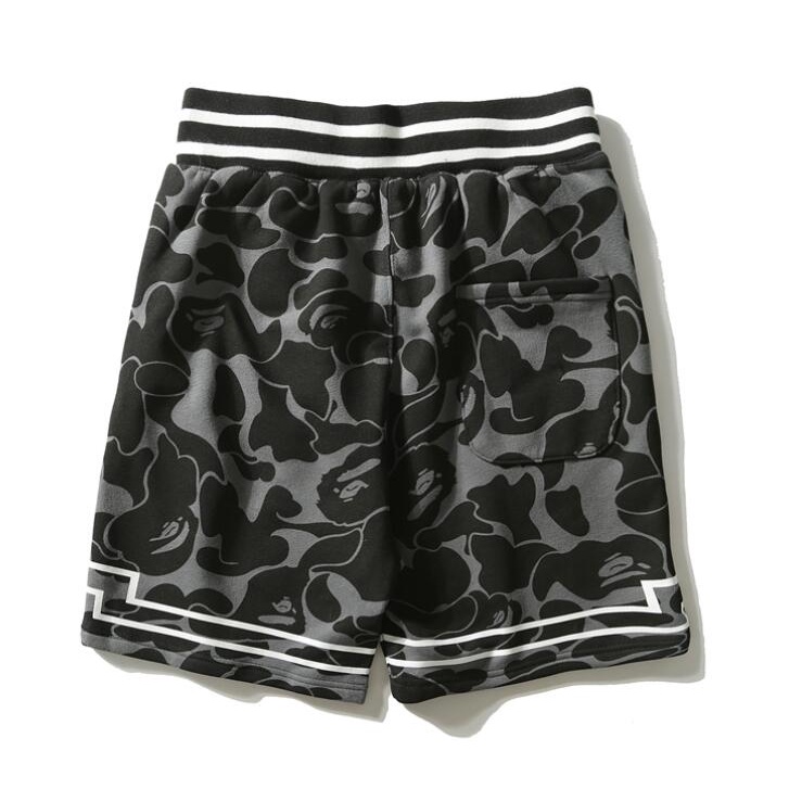 Bape Thời Trang In cotton unisex Quần Short Giản Dị