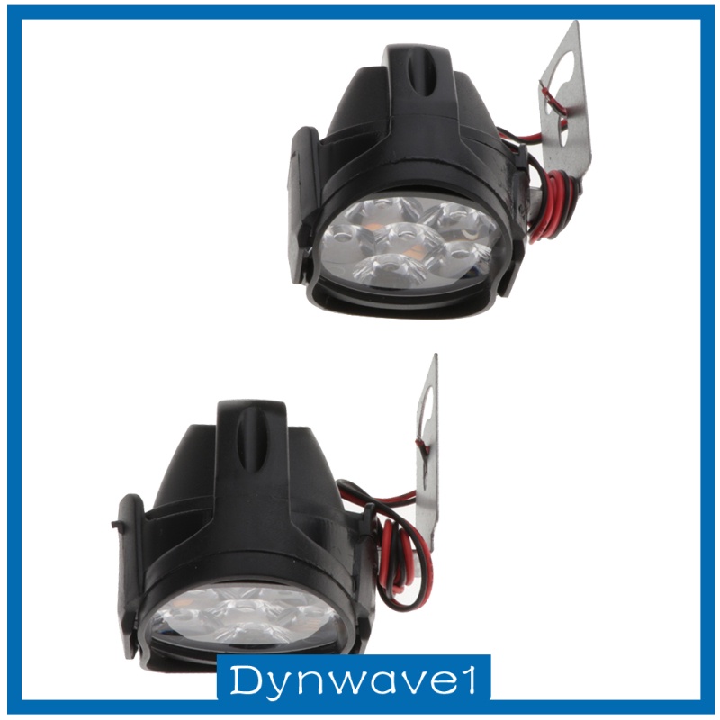 [DYNWAVE1]2Pcs DC 9V-85V 6 LED Motorcycle Headlight Assembly for Motorbike Car ATVs