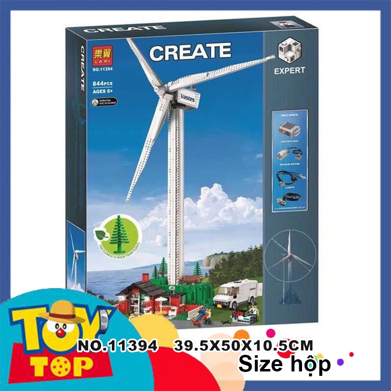 Đồ chơi lắp ráp ghép creator tiểu cảnh cánh quạt nhà máy tua bin cối xay điện gió có động cơ xếp hình lri bla 11394