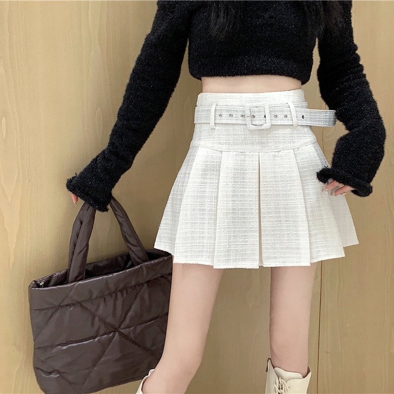 Chân váy SUXI dáng chữ A xếp ly đơn giản phong cách cổ điển thời trang thu đông