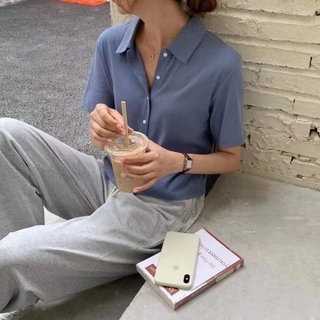 Áo Croptop polo có khuy A-3F196