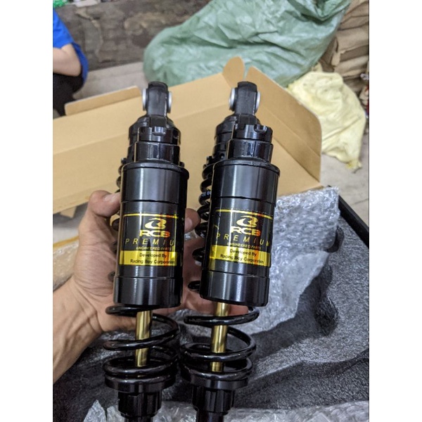 Phuộc RCB/NITRON bình dầu ty vàng full đen gắn AB NOUVO 4 5 6 PCX NVX Impulse Shark Dylan PS Sh ý