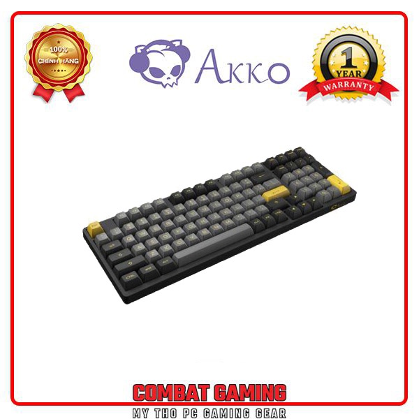 Bàn phím cơ AKKO 3098N Multi-modes Black Gold (Bluetooth 5.0 / Wireless 2.4Ghz / Hotswap / Foam tiêu âm / Foam đáy / TTC