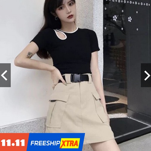 [ Mã FAMAYWA giảm 10K đơn 50K] váy kaki chữ A, 2 túi ốp | BigBuy360 - bigbuy360.vn